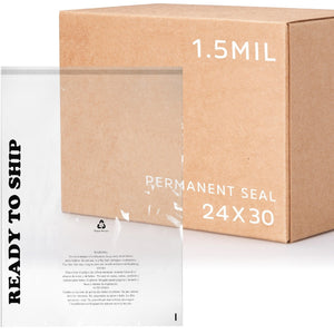 Self-Seal Poly Bag, 24x30 in, "Ready to Ship" Print, 1.5 mil