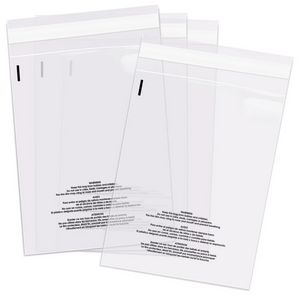 Self-Seal Poly Bag, 6x8 in, Printed Warning